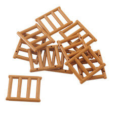 10 NEW LEGO Bar 1 x 4 x 3 Grille with End Protrusions Medium Nougat