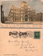 vintage postcard - UNITED STATES POST OFFICfc AND SUB-TREASURY