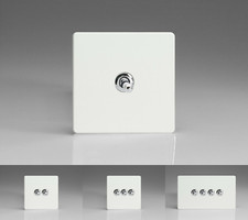 VarIlight Screwless High Gloss White 10 Amp 2-Way Toggle Light Switches