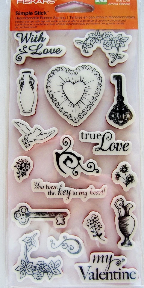 3 Packs of Fiskars Cling Rubber Stamp Sets True Love Big Day & Perfect Blend NEW Foto 3 de 4