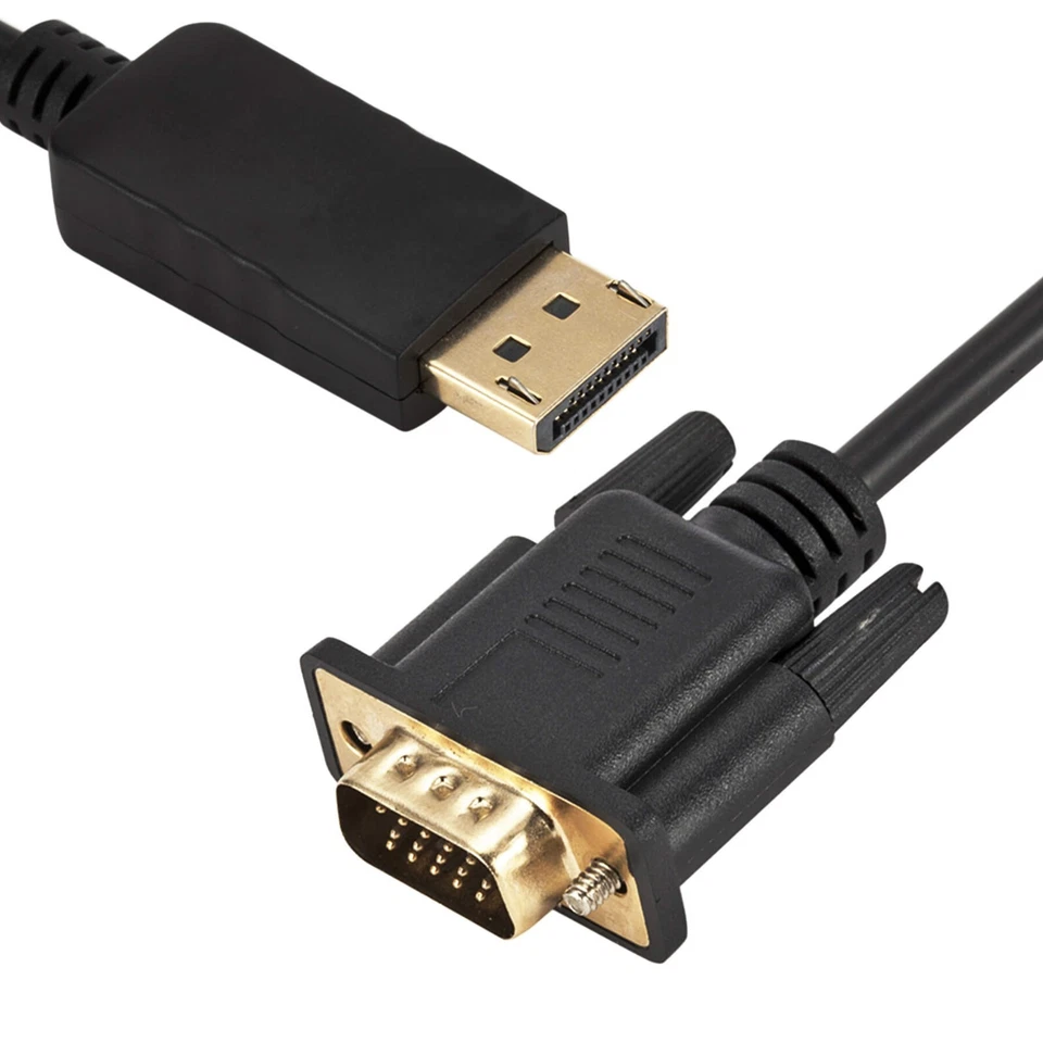 DisplayPort zu VGA Adapter 1080p 180cm DP Stecker auf VGA Konverter PC Retoo - Bild 4 von 4