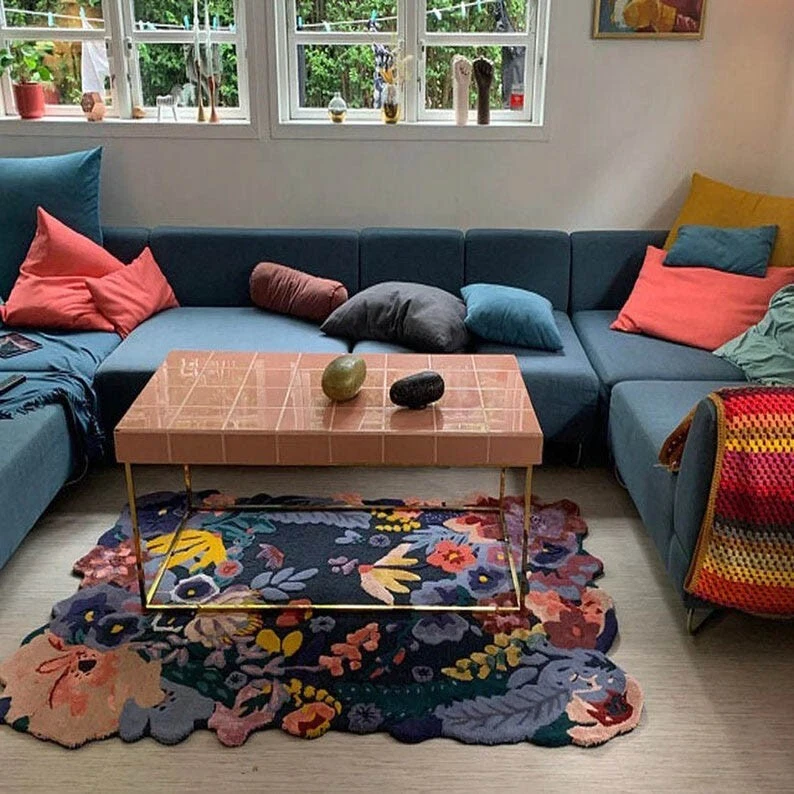 5x8|6x9|8x10|9x12|10x14 jordan  purple Floral Latest Hand-Tufted Woolen Carpet - Image 2 of 4