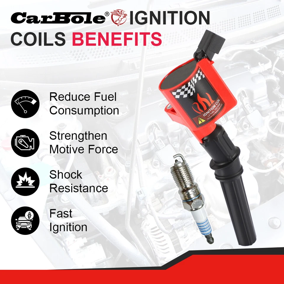 8PCS Ignition Coil Pack and Iridium Spark Plug For Ford F-150 4.6L 5.4L V8 DG508 Foto 4 de 4