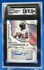 2023 Sage #SPA-TT TAULIA TAGOVAILOA RC Sneak Peek Auto /100 SGC 9.5 U of MD CFL