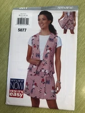 Easy See & Sew 5077  Misses Skort pattern, Sizes 12-16, UNCUT