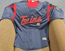 EUC Minnesota Twins Baseball Jersey Dynasty Series Blue Stitched Size XL 40-42
