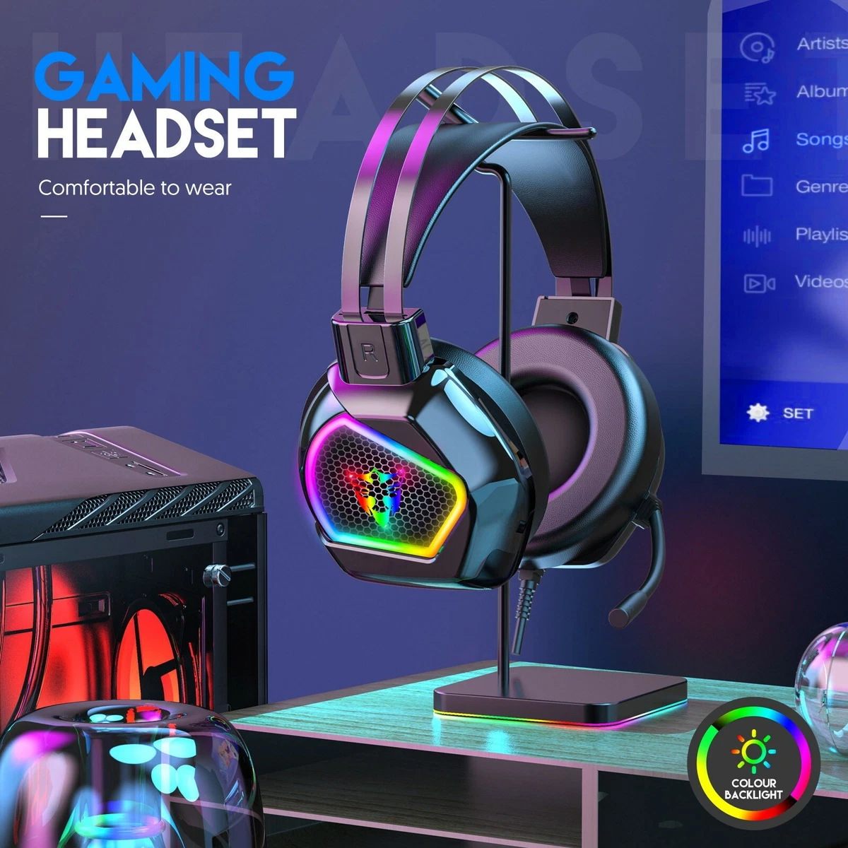 G601 RGB Gaming Wired USB And Audio Control Audio Control