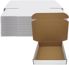 9x8x2 inch Shipping Boxes Set of 25 White Corrugated Cardboard Box Mailer Boxes