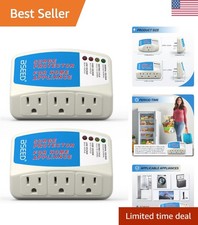 3-Outlet Surge Protector for Refrigerators  Appliances - 125V, 1875W 2 Pack 