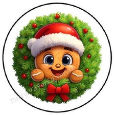 GINGERBREAD MAN CHRISTMAS ENVELOPE SEALS LABELS STICKERS PARTY FAVORS