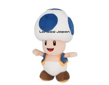 Sanei Boeki Super Mario ALL STAR COLLECTION Blue Toad Plush Toy Size S 11cm W x