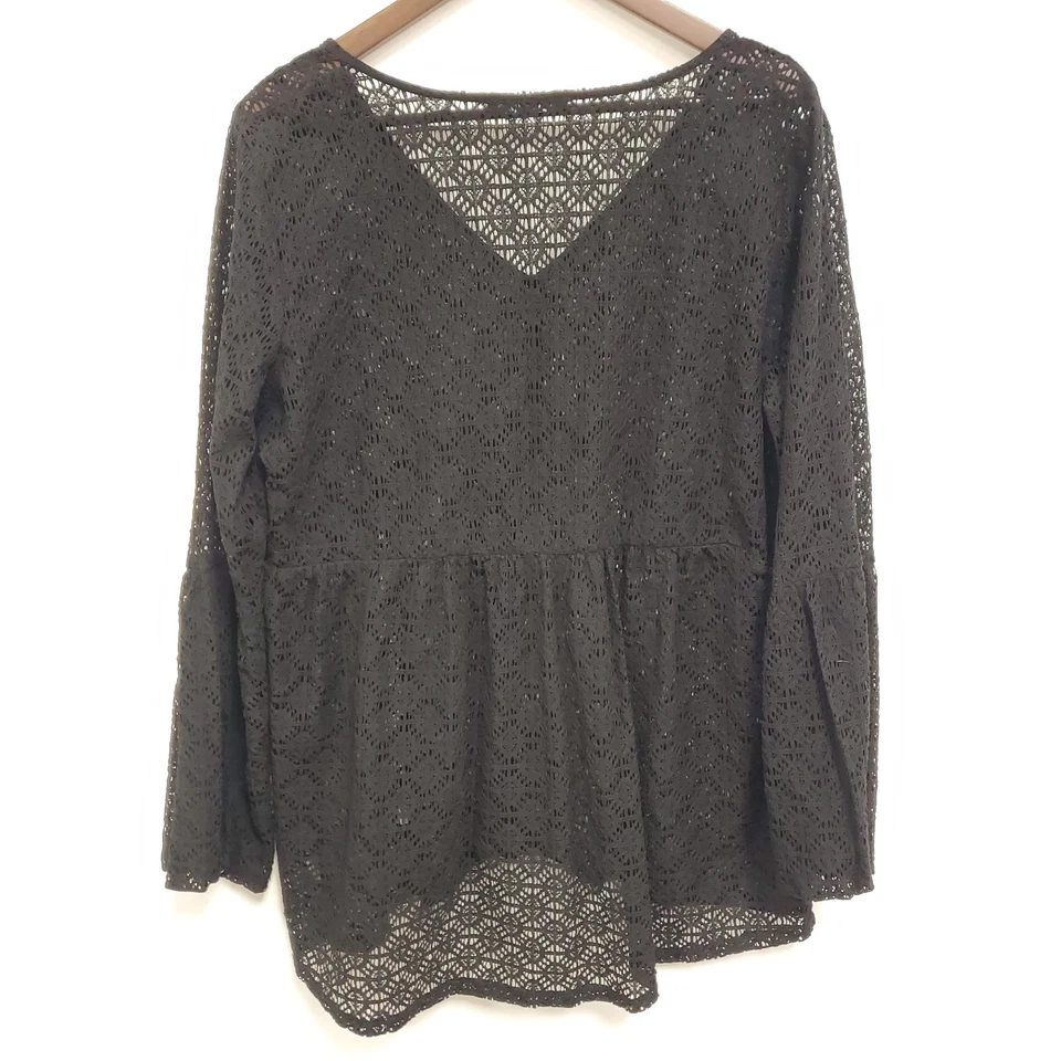 Top Babydoll Relativity Mujer Tejido Abierto Hada Grunge Talla XL Negro Cachicho Foto 3 de 4