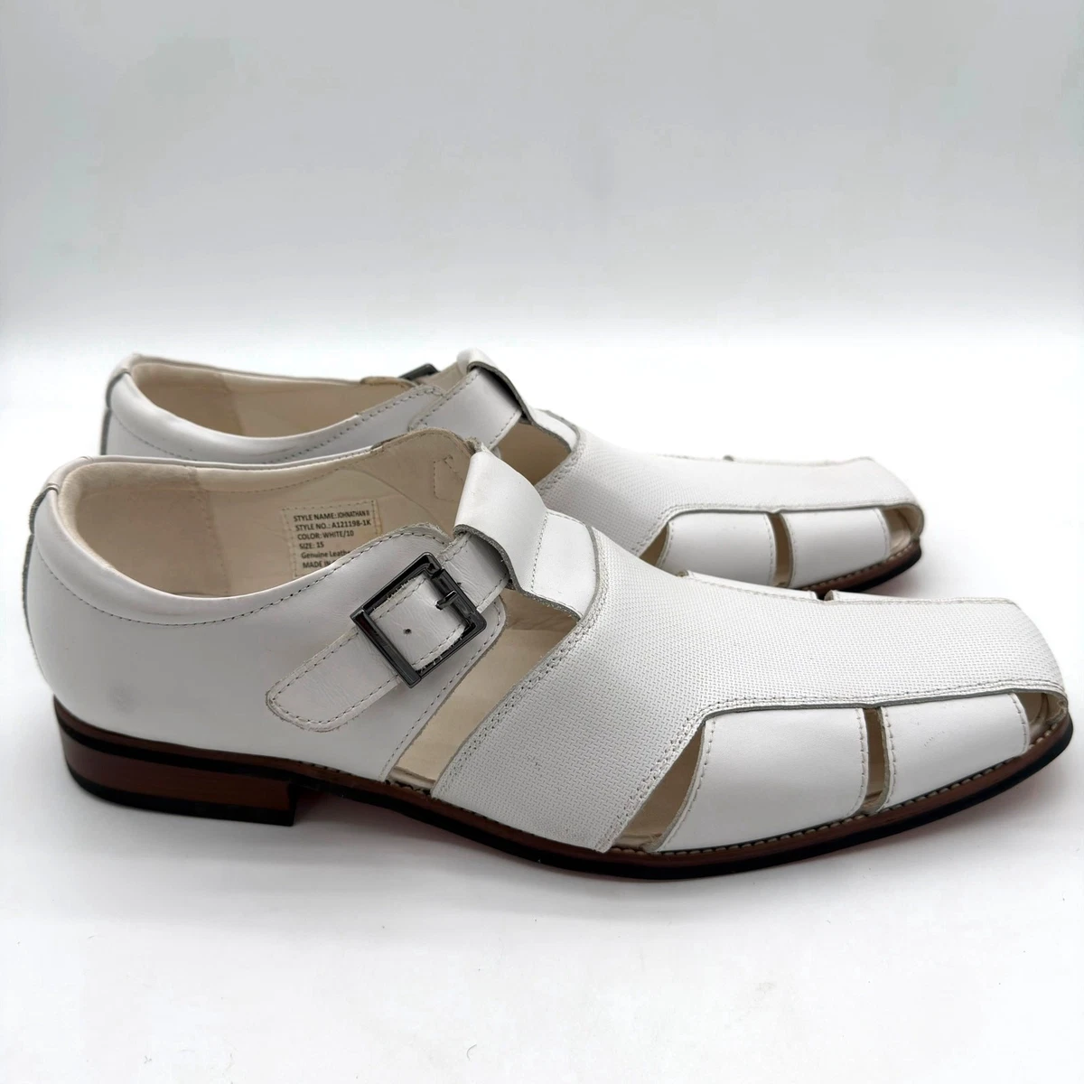 White Fisherman Sandals for Men with Upper Leather for sale 