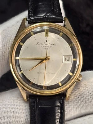 Vintage 1964 SEIKO Sportsmatic Calendar 820 17 J Automatic 821980 Runs *READ*
