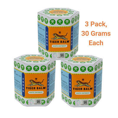 Tiger Balm White Balm. 3Pack x 30 Grams. Camphor, Menthol, Cajuput. EXP JAN 2026