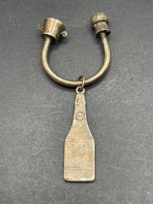 Tiffany & Co. Sterling Silver Rare Champagne Battle Key Ring 