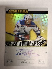 Will Cuylle 2023-24 Upper Deck Credentials Debut Ticket Access Rookie Auto/125