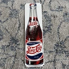 Vintage 1992 Ande Rooney Pepsi-Cola Porcelain Sign 6 x 21" 90s Promo Vertical