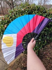 New Poly Pride Flag Hand Fan, LGBTQA, Pride Month, Queer, Gay