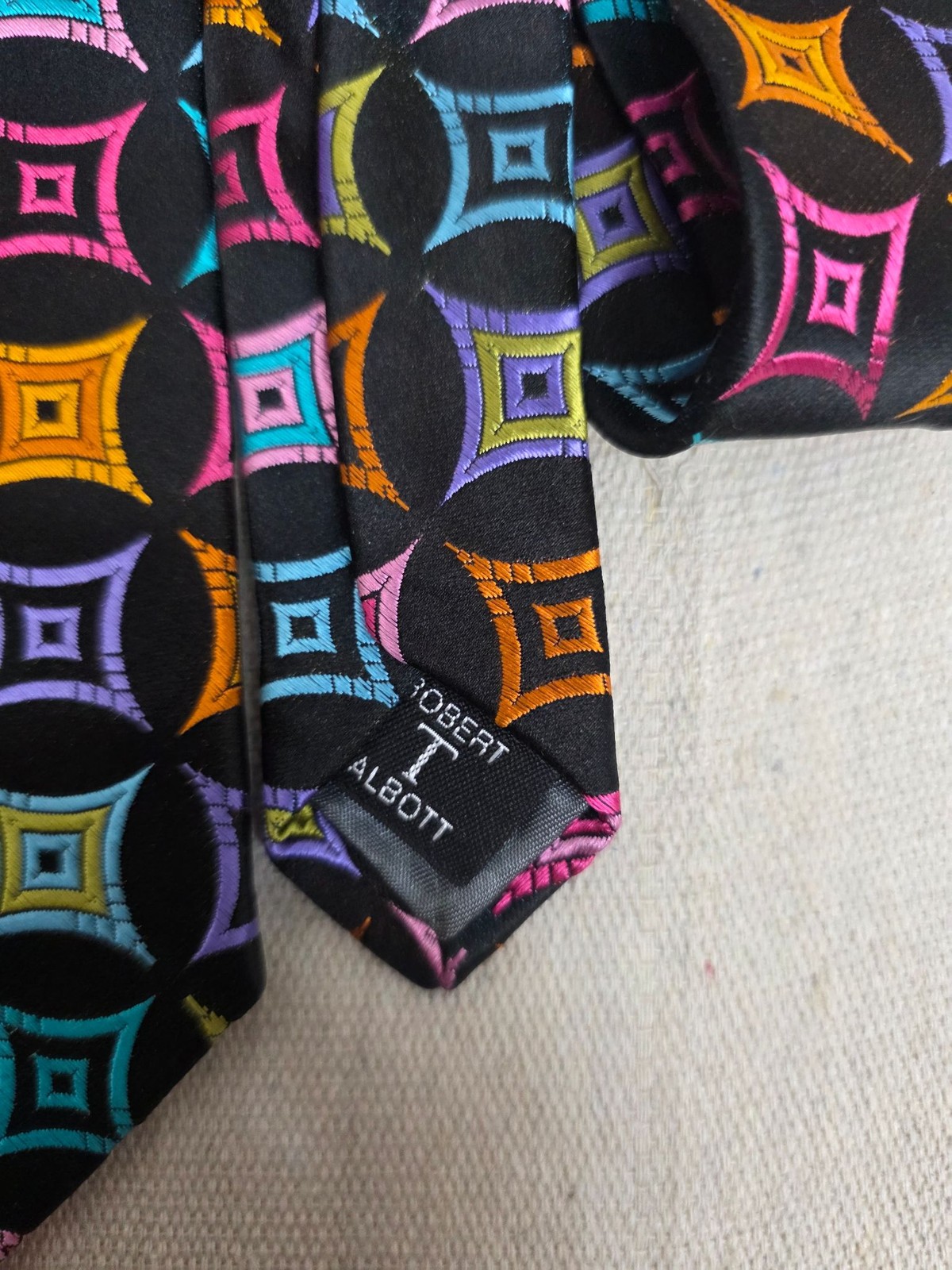 Robert Talbott Tie Mens Patterned Geometric Multi… - image 4