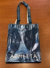 Athleta Metallic Blue Reusable Shopping Tote Bag