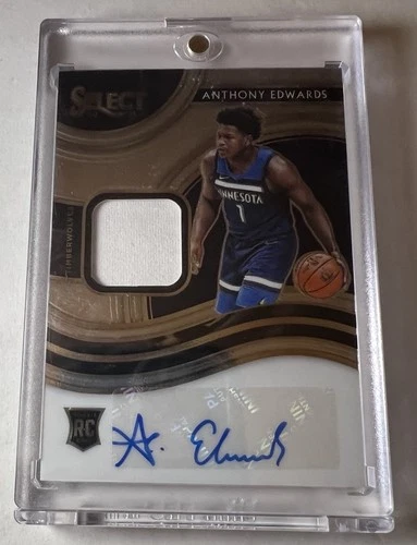 2020-21 Panini Select Anthony Edwards Rookie Patch Auto /199