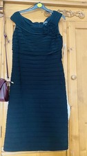 Adrianna Papell Black Black Cocktail Evening Chic Ruffle Dress Women Size 12 NWT