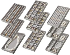 Jewelry Drawer Organizer Inserts Set of 9 Velvet Jewelry Trays Drawers Storage