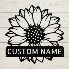 Custom Sunflower Metal Sign Home Decor Art Rustic Gift for Sunflower Lovers