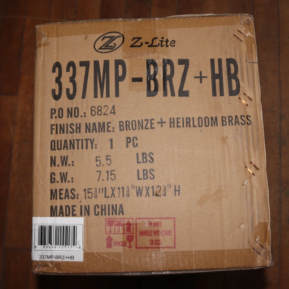 Mini colgante Z-Lite Burren 1 luz estilo vintage con vidrio transparente de semilla Foto 2 de 4