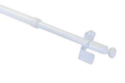 GARDINIA Klemmstange Press&Go Kugel Ø 8/10 mm Weiß Spannstange ohne Bohren