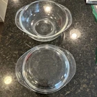 Vintage PYREX #022 Clear Glass 1 Quart Casserole Bowl With Pyrex Lid 682-C -USA