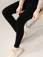 Women Merino Wool Knit Leggings High Waist Warm Thick Pants Autumn Winter