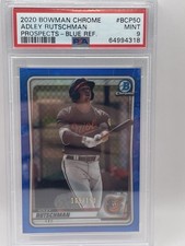 2020 Bowman Chrome Blue Refractor /150 Adley Rutschman #BCP50 PSA 9 MINT Orioles