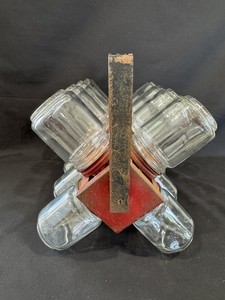 VTG Rotating Screw/Bolt  Spice Rack 16 Glass Jar Industrial Metal Hardware