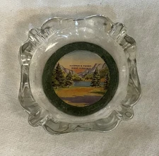 Vintage Glass Souvenir Ashtray Harpers Ferry West Virginia Color Pic
