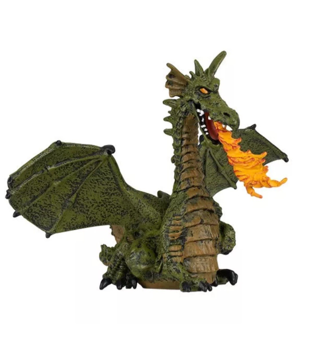 PAPO GREEN WINGED DRAGON WITH FLAME 39025