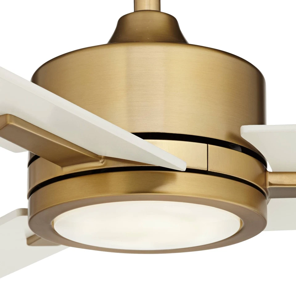 60" Monte Largo Soft Brass LED Ceiling Fan with Remote Control - Image 3 of 4