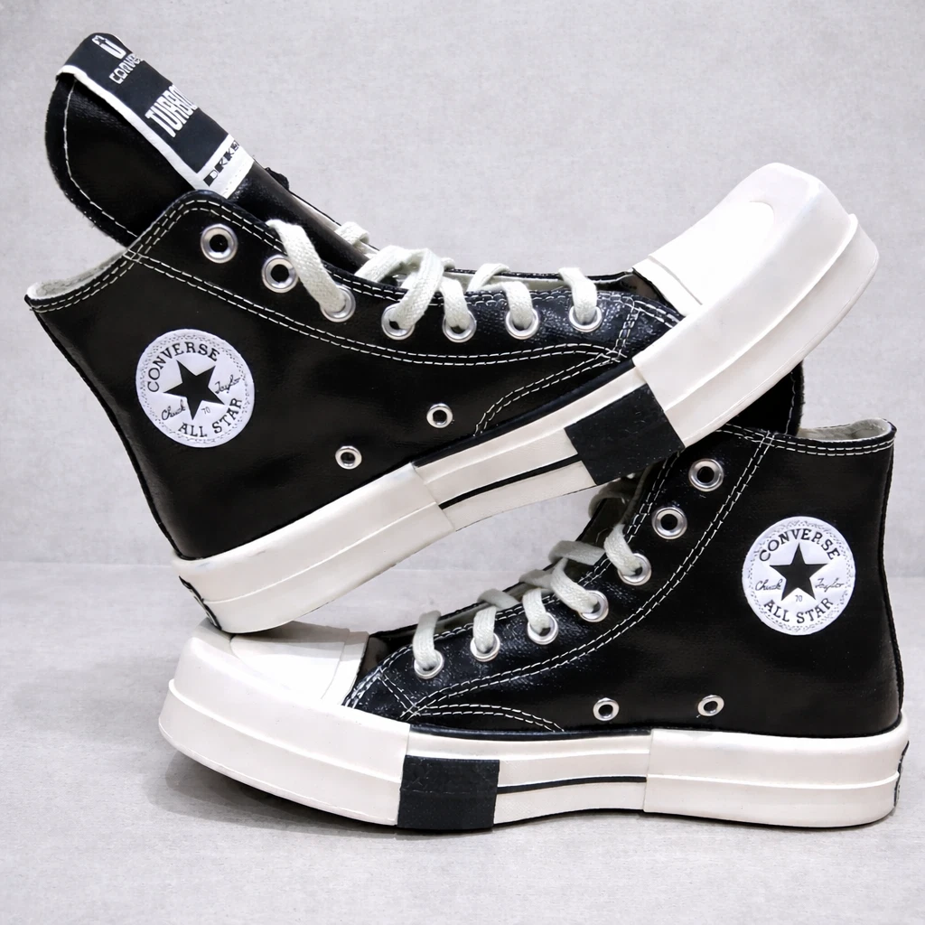 Rick Owens x Converse TURBODRK Chuck 70 High Black Lacquer for