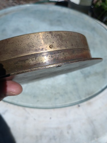 Antique AMERICAN BOURDON Brass Steam GAUGE 7" Dial 8" Base Very Rare! Beautiful! - Picture 5 of 6