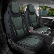 Schonbezüge Sitzbezüge für Renault ZOE Bj ab 2012 in Schwarz/Olivgrün C13