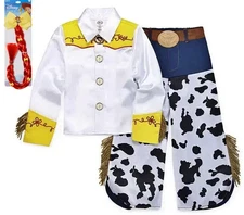 Disney Store Toy Story Jessie Costume-girls 3T-NEW hairbow clip w/red braid-SET