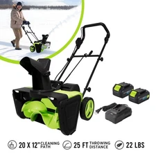 Deli Steelite 42V 20" Cordless Snow Blower Shovel, 850 Lbs/Min,Dual 4.0Ah Batter