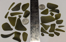 Tumbled Waves - Tumbled Army Green Glass