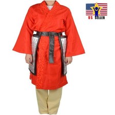 Chinese Warrior Heroine Hua Mulan Movie Girl Halloween Red Costume Size Medium