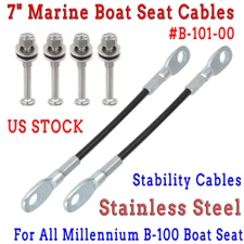 7" Marine Boat Seat Cables For Millennium B-100 Boat B101-00 W/ Bolts 2 Pack US