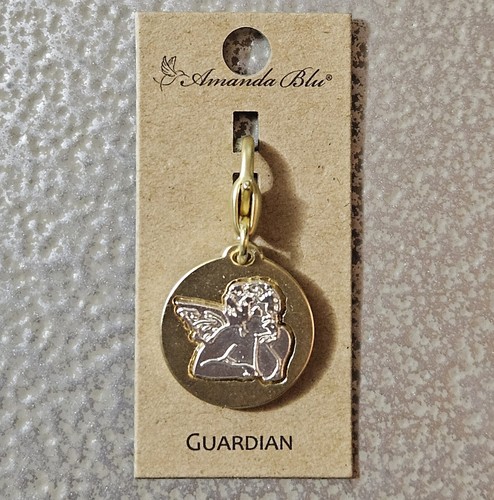 NEW Amanda Blu Charm GUARDIAN ANGEL "PROTECTION" Bible Religious Gold Tone
