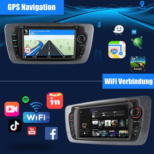 DAB+ Autoradio 32G Android 14 Carplay Navi RDS Für Seat Ibiza IV 6J 6P 2009-2013 - Bild 9 von 14