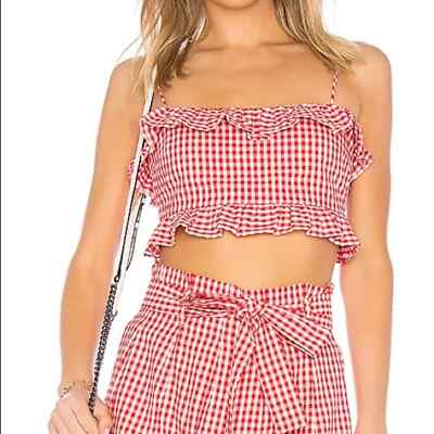 Privacy Please Dakota Crop Top and Saffron Short Red Gingham Set