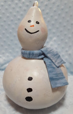 Gourd Snowman Hand Painted 10 Inch Christmas Winter Holiday Decoration